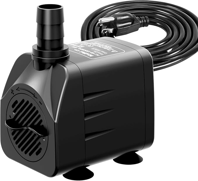 Submersible Water Pump, Ultra Quiet 400GPH Fountain Pump | 6.5ft High Lift Over Heating Protection, Water Pump for Fish Tank, Pond, Aquarium, Hydroponics