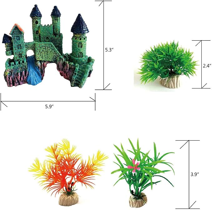 Fish Tank Decorations, Castle Aquarium Decorations, Fish Tank Castle, Vintage Castle Cave Hideouts Large for Aquarium Decorations, Fish Tank Accessories for Betta Fish