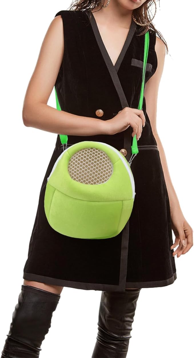 Hypeety Pet Carrier Bag Pet Sling Carrier Backpack Portable Travel Backpack Breathable Outgoing Bag bonding Pouch for Small Pets Hedgehog Hamsters Sugar Glider Chinchilla Guinea Pig (Green)