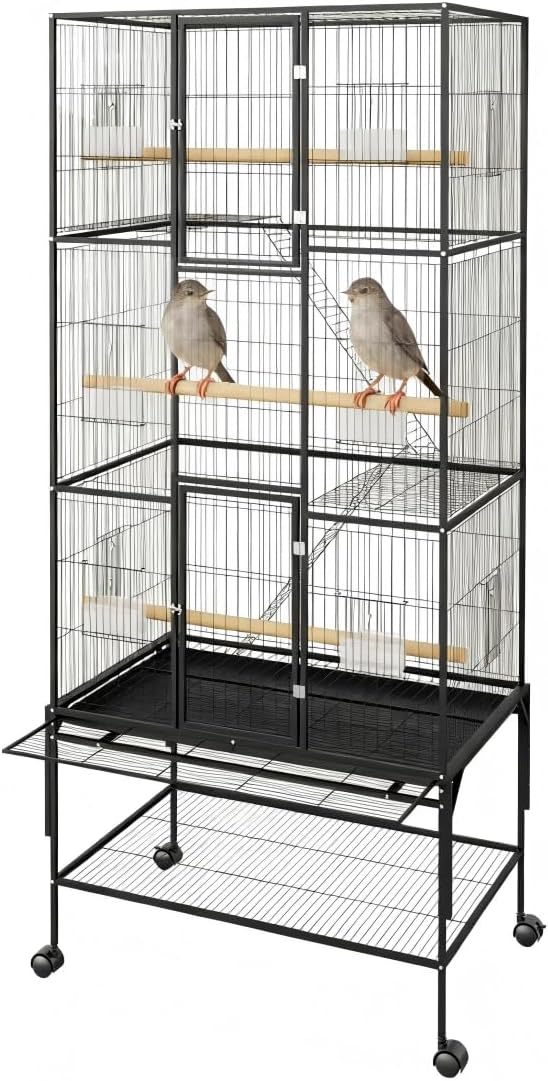 Garvee 69in Extra Large Bird Cage, Rolling Parrot Cage with Feeding Accessories, Metal Parakeet Cage for Parrots, Parakeets, Conures, Parrot,