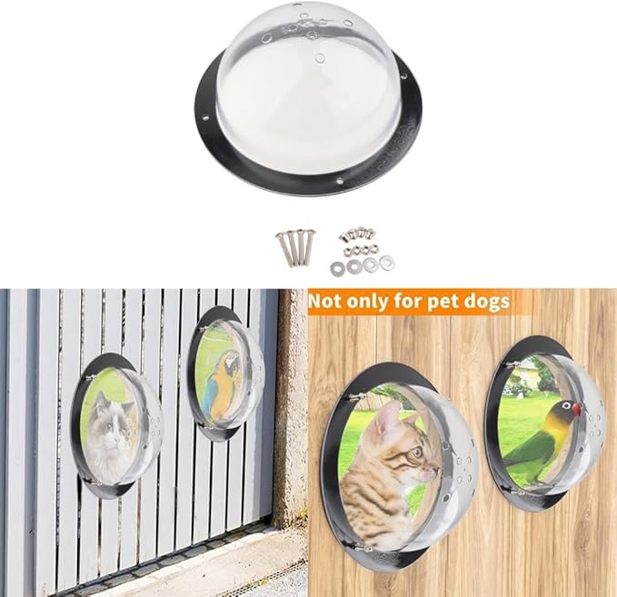 MagiDeal Dog Fence Window Clear Doggie Fence Window 12.4 inch Acrylic View Dome for Patio, Garden, Backyard, Satisfying Curious Pets, Cat House