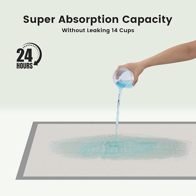 Gardner Pet 37"x54" Extra Large Dog Pee Pads, 5XL Super Absorbent & Leak-Proof Dog Potty Training Pads, Nop-Slip Bottom Puppy Pads, 25 Count Grey