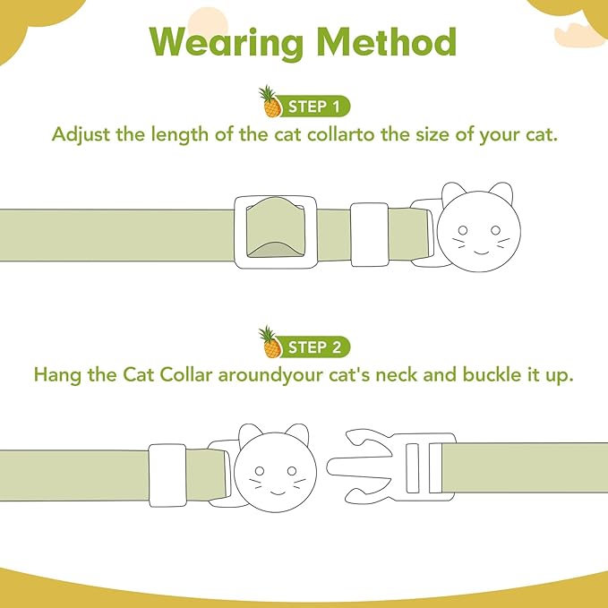 BINGPET Breakaway Cat Collar with Bell, 3 Pack Cat Collars for Girl Cats, Cute Kitty Collars Accessories with Butterfly & Flower & Bee