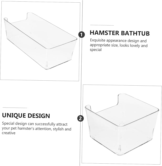 BESPORTBLE 3pcs Hamster Bathtub Little Pet Bathtub Plastic Pet Bath Basin Chinchilla Dust Bath Hamster Practical