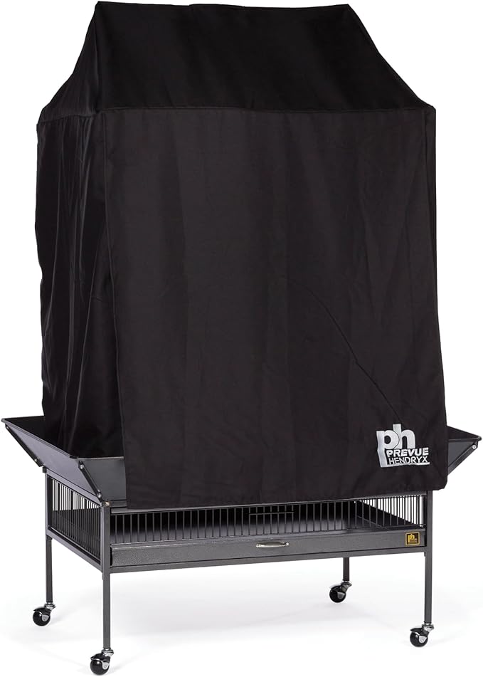 Prevue Pet Products Large Bird Cage Cover - Good Night Cage Cover, Bird Accessories, Blocks Light, Breathable Nylon Fabric, Fits a Variety of Cage Sizes - Black, Size Large