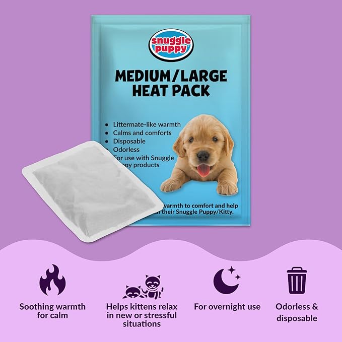 Snuggle Kitty Heartbeat Cat Toy for Kittens and Cats with Real-Feel Pulse and Heat Pack, Calming Sleep Aid for Cat Anxiety, New Kitten Essentials - Grey and White
