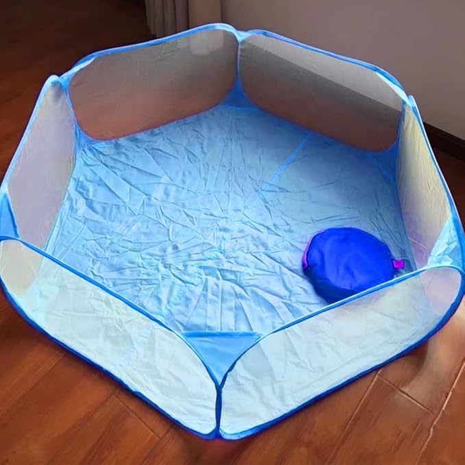 LUOZZY Animal Baby Playpen Foldable Fence Anti-Slip Bases Baby Playard Breathable Pet Playpen Indoor Outdoor Yard Fence for Kitten Puppy Bunny Hamster Ferret, 47Inch