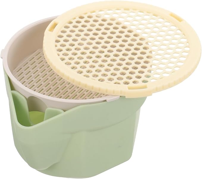 POPETPOP Cat Grass Hydroponic Planting Cup Soilless Catnip Box with Double-Layer Design Easy to Clean Household Cat Plant Pot 3.93X3.54X2.48 Inch