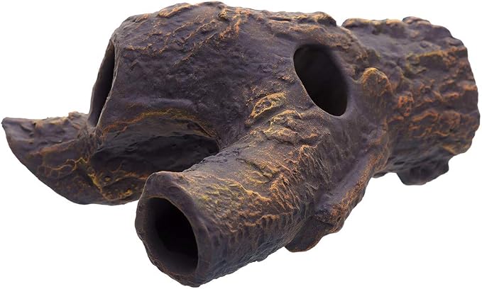 Aquarium Ceramic Decorations Cave Betta Stone Decor - Aquarium Fish Tank Hideway Decor for breeding Cichlids Plecos Betta Toys Hideout (Snag)