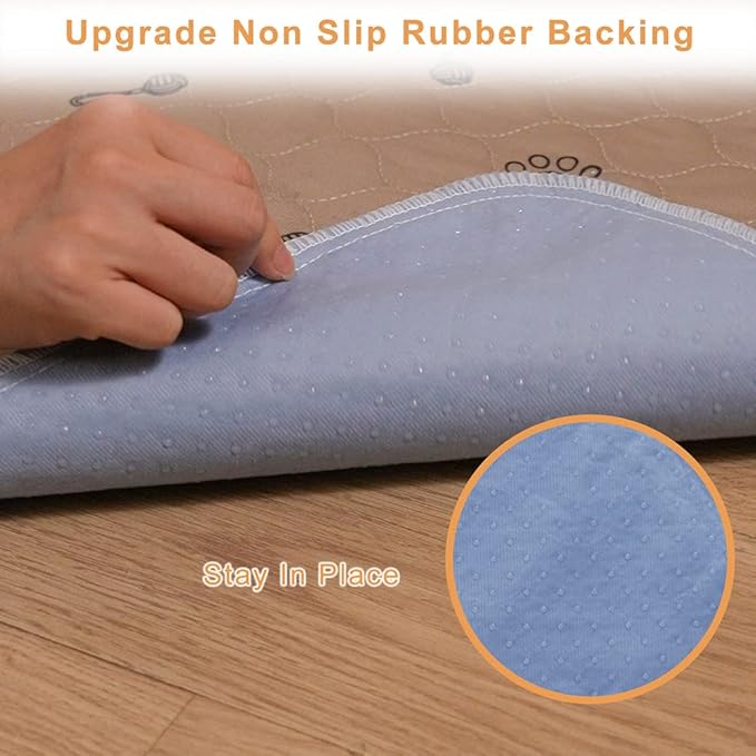 Peepeego 2Pack Pee Pads for Dogs Washable+Free Dog Comb, Waterproof Rugs 36”x48, Absorbent Dog Pads Reusable, Non Slip