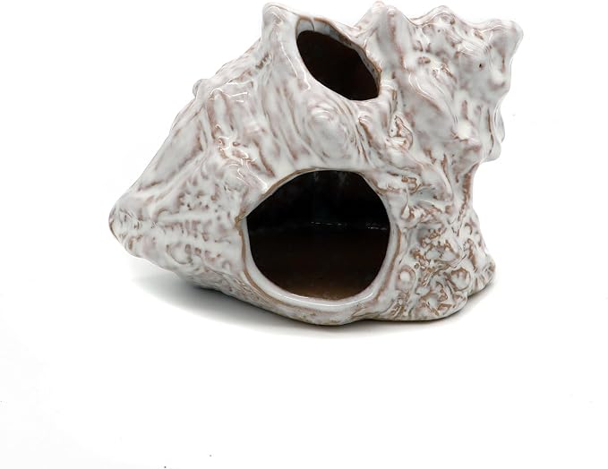 Aquarium Decoration Cave Ceramic Sea Shell Decor Hiding | For Betta Fish Tank Rock Cave Decor For Shrimp Cichlid
