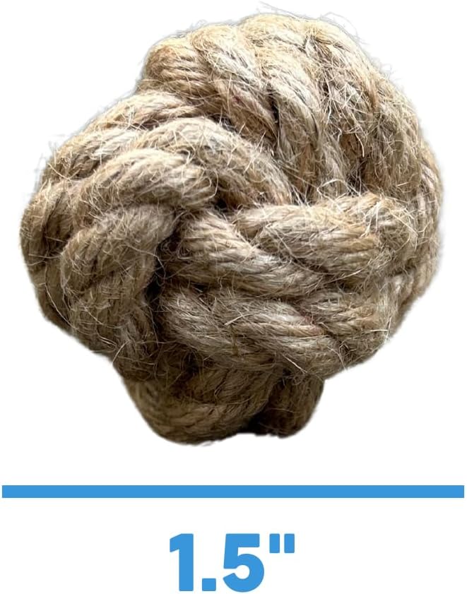 Hemp Rope Dog Tug Toy - Eco-Friendly with Long-Lasting Performance - Interactive & Entertaining Gift - Perfect for Small Dogs, (Up to 25lbs)