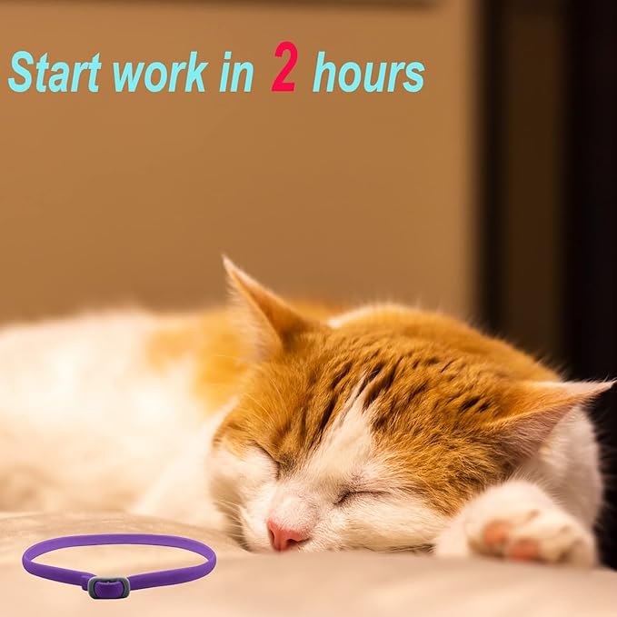 Calming Collar for Cats - Pheromone Calm Collars, Anxiety Relief Fits Small Medium and Large Cat - New Version - Adjustable and Waterproof with 100% Natural 2 Pack