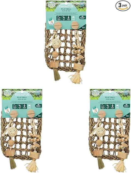 Oxbow Enriched Life Play Wall, Small, Rabbit Toys, Guinea Pig Toys, Enrichment for Bunny, Guinea Pig, Hamster, Rabbit, Chinchilla, Rat, Chinchilla Cage Accessories, Small Pet Accessories for Cage