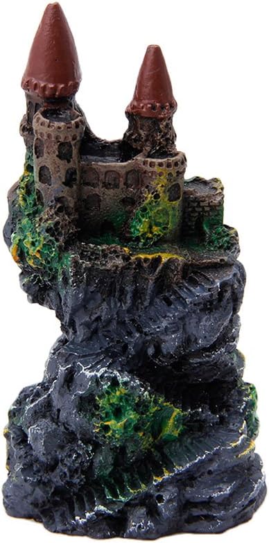 Aquarium Castle Decoration Small Resin Castles Hideouts Stone Cave Hide House Fish for Tank Accessories for Betta Shrimp Aquarium Soil