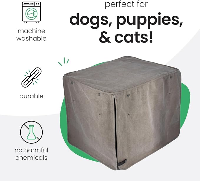 Molly Mutt Jupiter Dog Crate Cover, GOTS-Certified 100% Organic Cotton Canvas Cover for Dog or Puppy Kennel and Cage, Washable, Free of Harmful Chemicals, X-Large, Fits 42"x28"x31" Crate