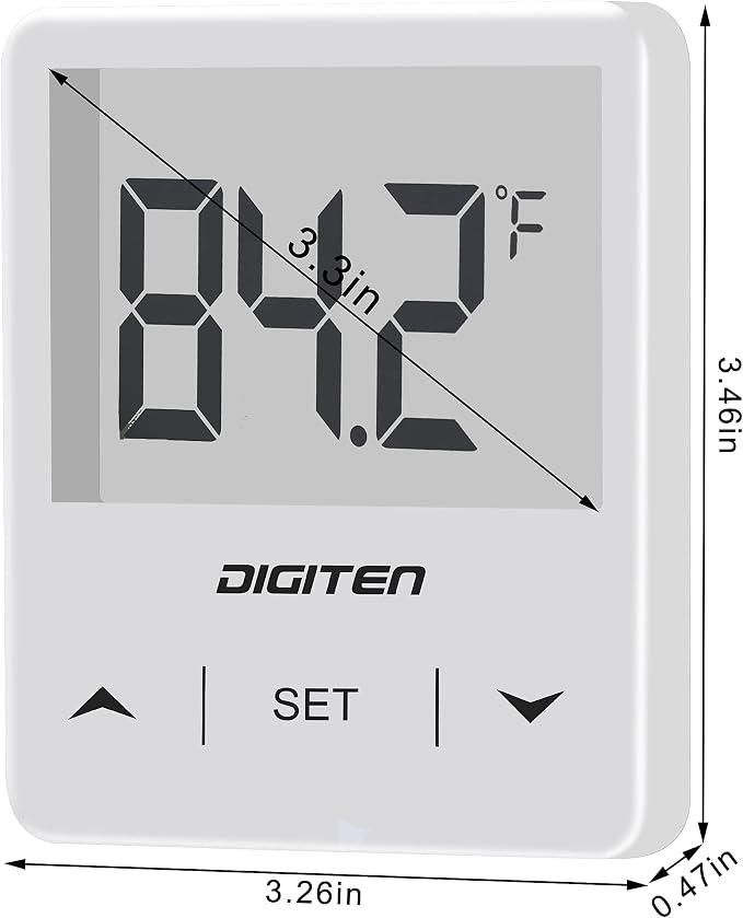 Digital Aquarium Thermometer, Fish Tank Thermometer with Large LCD Display, Stick-on Tank Temp Sensor Ensures Accurate Reading, No Wires C/F Switch