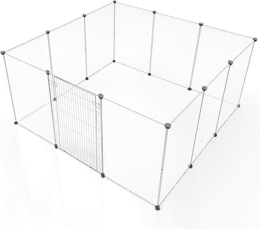 BRIAN & DANY Dog Playpen Portable for Small Animals, Dog Play Pen Indoor, Transparent Pet Playpen for Puppies, Cats, 80" L x 40" W x 28" H