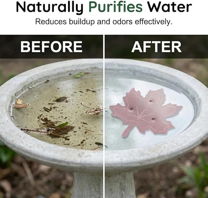 Universal Fit Bird Bath Purifier, Pure Copper Cleaning Disk with Triple Point Support Design, Fits Outdoor Birdbath & Bowl, Bird Bath Solar, Garden Fountain Provide Safe Clean Water