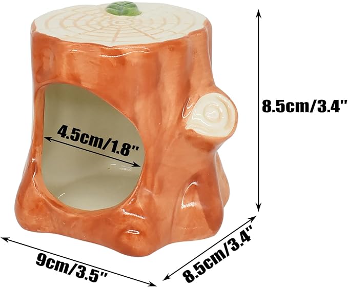 Hamster Hideout Ceramic, Hamster House and Habitats Cool Bed Ideal for All Season Dwarf Gerbil Mice Golden Bear