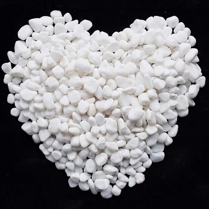 WAYBER White Decorative Gravel Stones for Aquarium & Bonsai Decor, 2 Pounds | Toxin-Free, Fade-Resistant, Ideal for Reiki Healing, DIY Crafts, Vase Filler, Aquarium & Bonsai Decoration