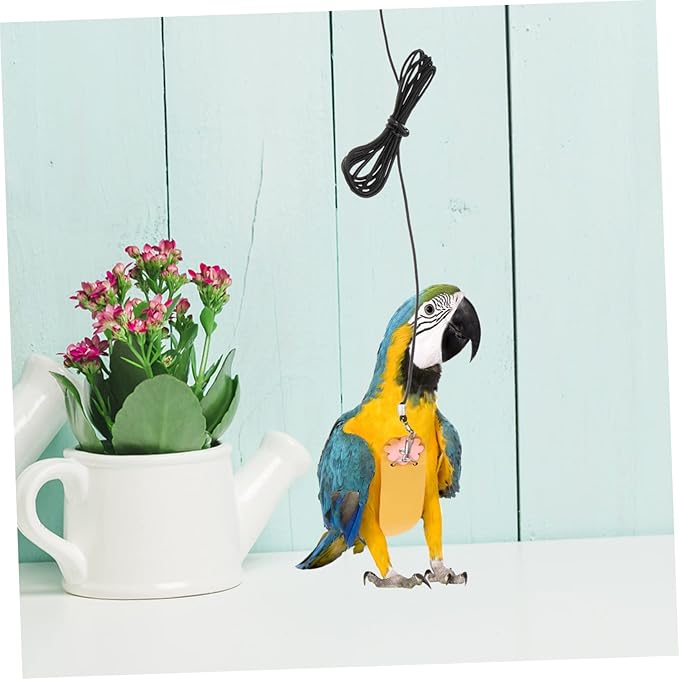 HANABASS Parrot Harness Lightweight Breathable Flying Suit with Adjustable Wear-Resistant Leash for Small Birds Cockatiels Conures