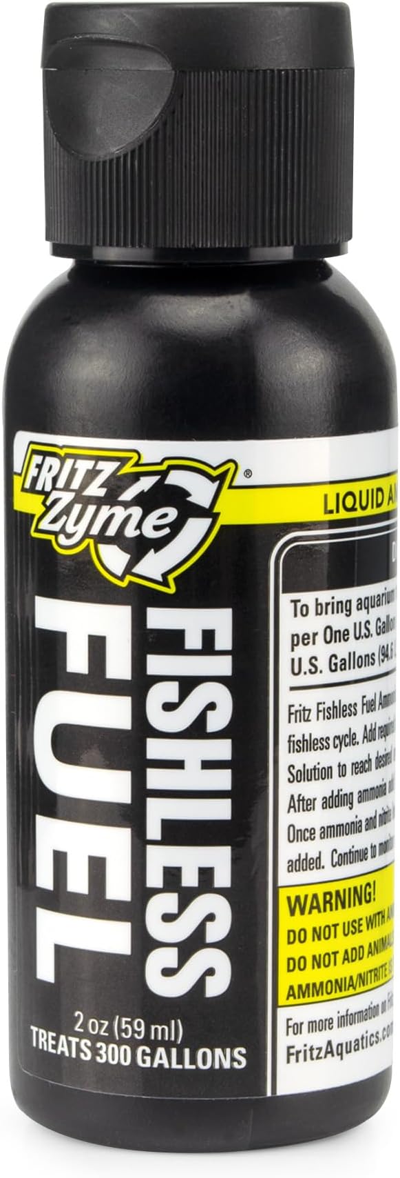 Fritz Fishless Fuel Ammonia Solution for Fishless Aquarium Cycling - 2 oz | Concentrated Ammonia Source for Fishless Cycling - Feeds Nitrifying Bacteria, Helps Establish the Nitrogen Cycle - USA Made