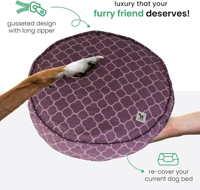 Molly Mutt Petite Dog Duvet Cover - Round - Royals Print - Measures 20’’ x 4’’ - 100% Cotton - Durable - Breathable - Sustainable - Machine Washable Dog Bed Cover - Pre-Shrunk