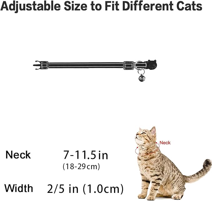 Cat Collar Breakaway with Bells,3 Pack Safety Adjustable Pet Collars,Ideal for Girl Boy Kittens. (Blue Black Starfish)