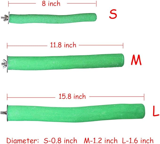 Bird Perch Rough-surfaced Nature Wood Stand Toy Branch for Parrots (Straight Perch, L)