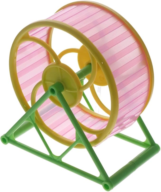 Hamster Exercise Wheel, Silent Running Wheel with Stand for Hamsters, Gerbils, Mice and Other Small Pets, Hamster Wheel Cage (Random Color, 1 PC), Dia 11cm/4.33in
