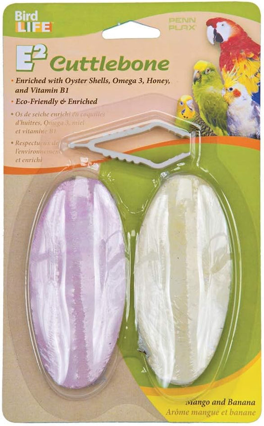 Penn Plax E2 Mango & Banana Cuttlebones, Pack Of 2 Cuttlebones, BA656