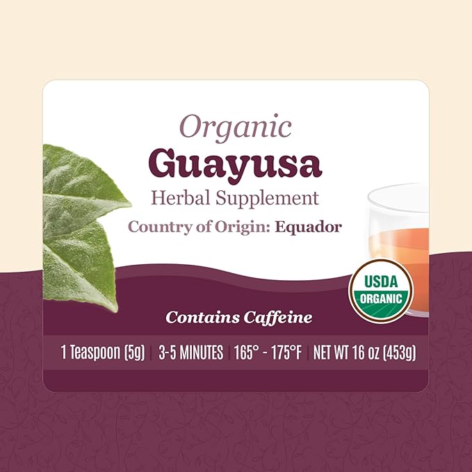 Organic Positively Botanicals Company, Guayusa, Herbal Tea Loose Leaf Botanical, 16 Ounce