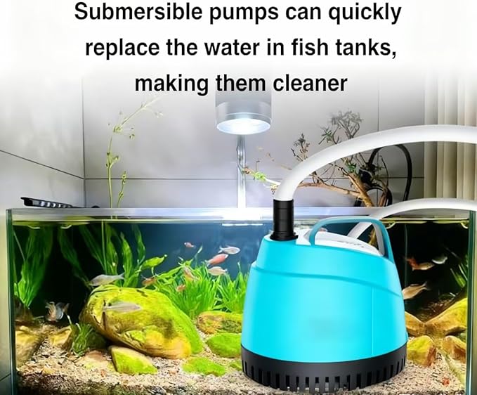 210GPH Submersible Water Pump Ultra Quiet (780L/H,15W),Bottom Suction Aquarium Pump with 2 Nozzles,5.6ft Lift,Adjustable Flow for Fish Tank,Fountain,Pond,Hydroponics,Indoor Water Feature