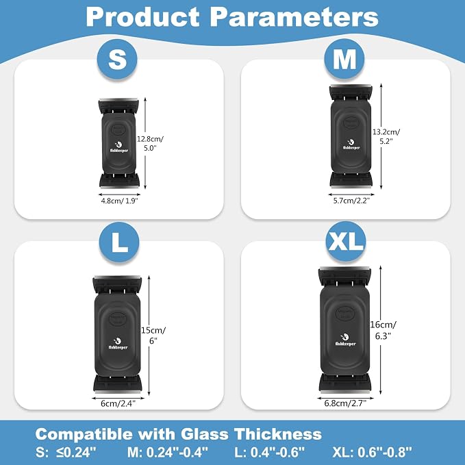 fishkeeper Dual-Blades Magnetic Aquarium Glass Cleaner with 4 Algae Scraper | 2-In-1 Floating Scrubber, Double Side Magnetic Fish Tank Cleaner for 0.4-0.6 Inch Thick Glass & Acrylic Aquarium Tanks (L)