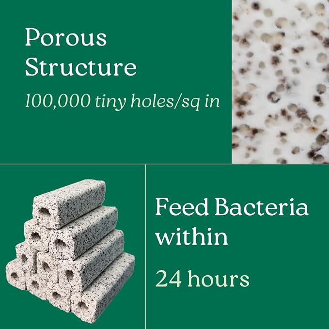 20 Pieces of Quartz Ceramic Bacteria House for Fish Tank and Pond to Feed Nitrifying Bacteria for Better Water Quality