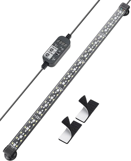Pawfly 10 W Aquarium LED Light 20 Inch 24/7 Fish Tank Light with Full Spectrum Brilliant White Blue Red Green Lights Multi-Colored LEDs with D/N Mode Single Color Effects Timer & Adjustable Brightness