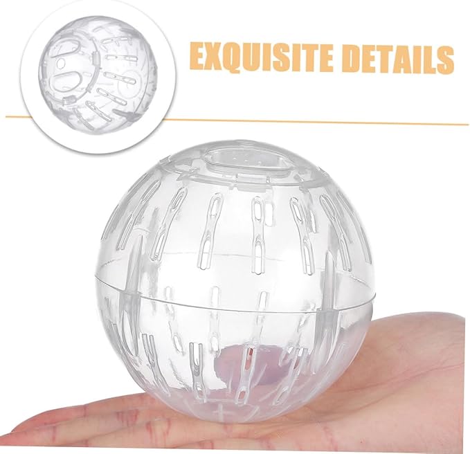 GANAZONO 2 Pack Mini Hamster Exercise Balls Transparent Running Balls for Small Pets Dwarf Hamsters Portable Interactive Toy to Increase Activity and Reduce Boredom