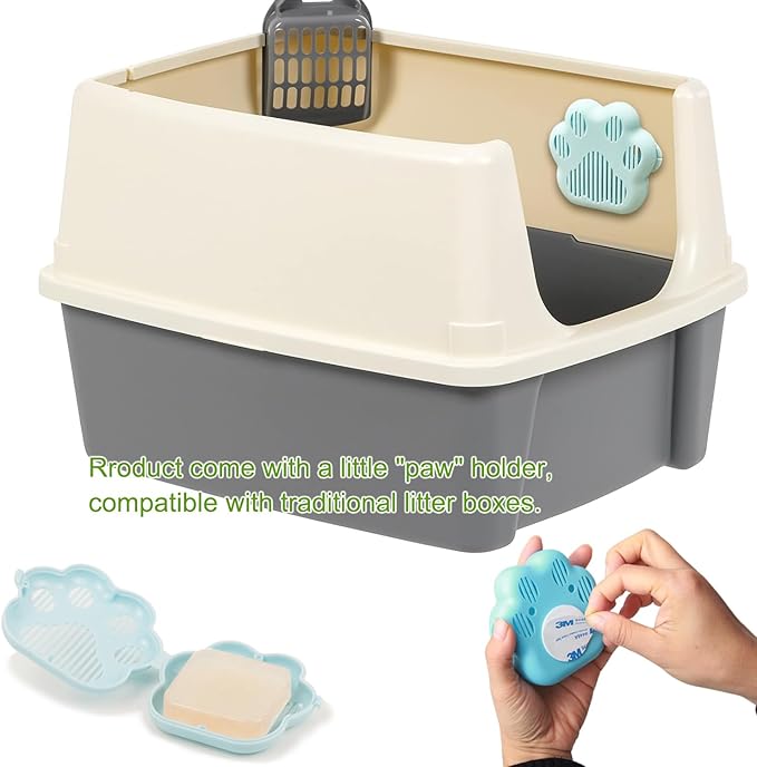 12 Packs Pleasant Fragrance Cat Odor Removers, Exclusive for Pura Max Automatic Self-Cleaning Cat Litter Box - Cat Toilet Odor Control, Cat Box Deodorize (Product Come With a Little "Paw" Holder)