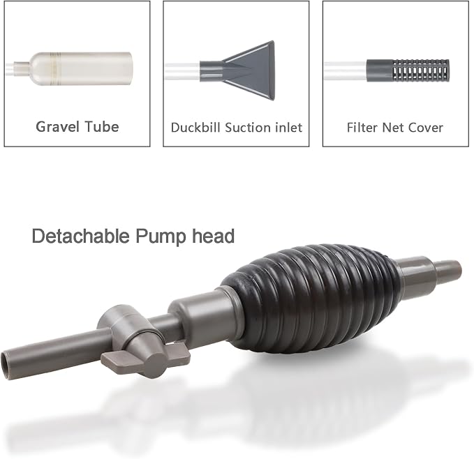 Aquarium Gravel Cleaner Siphon Vacuum, manually Operated Water Changer kit and Cleaning Tools