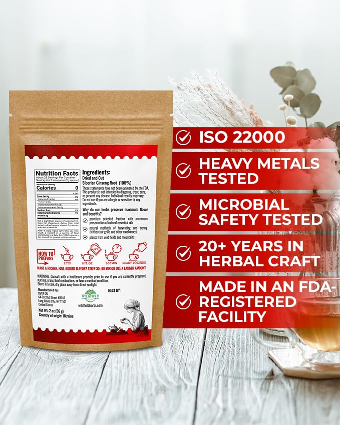 2 oz. Siberian Ginseng Ginseng Root Tea (Eleutherococcus Senticosus) - 56g Herb Tea Siberiano