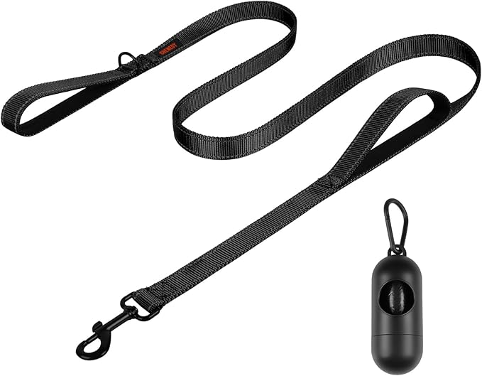 Heavy Duty Dog Leash, Leashes for Large Breed Dogs .5FT.6FT, Double Handle Dog Leash, Reflective Training Lead, Perfect for Medium to Large Dogs(5FT, Black)