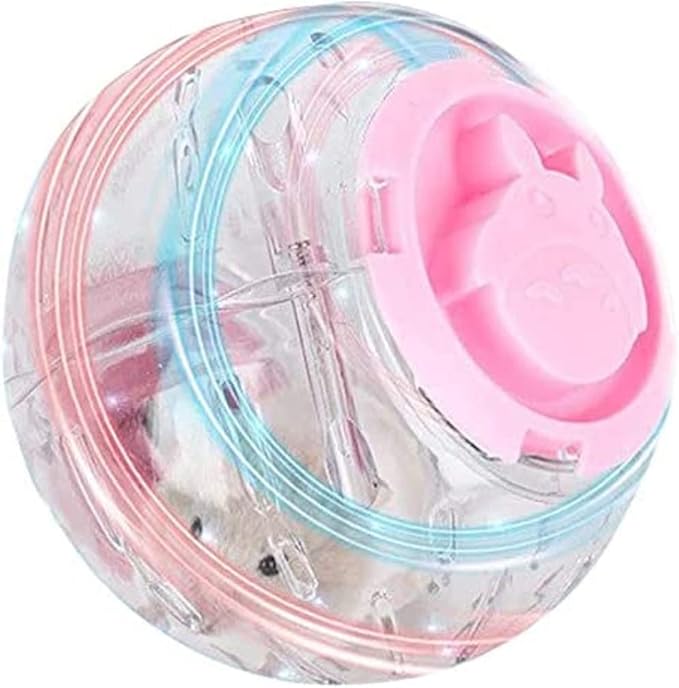 Flash Hamster Ball 15cm 6Inch Running Activity Exercise Toy Transparent for Small Animals Cage Accessories (L, Blue D)