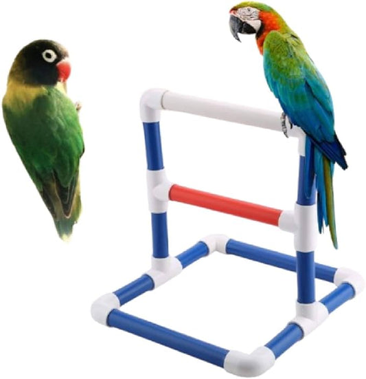 Bird Perch, Parrot Stand Training Stand Table Top Stand Perch Rack Bird Play Training Stands Parrots Shower Perches for Macaw Cockatoo African Grey Budgies Parakeet (Pvc 2)