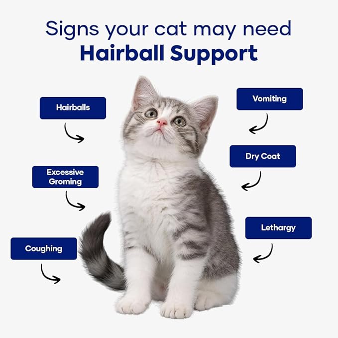 Hairball Formula for Cats – Soft Chews with Omega-3 & Biotin | Cat Hairball Remedy & Digestive Support | Supports Skin and Coat Health | Daily Cat Supplement (Pack of 2)