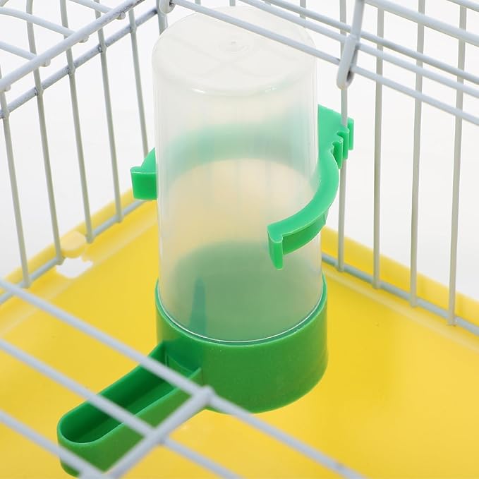 Toddmomy Portable Bird Cage with Waterer Food Box and Perch Lightweight Spacious Travel Bird Carrier for Parakeets Lovebirds 9.25X6.49X6.37 Inch
