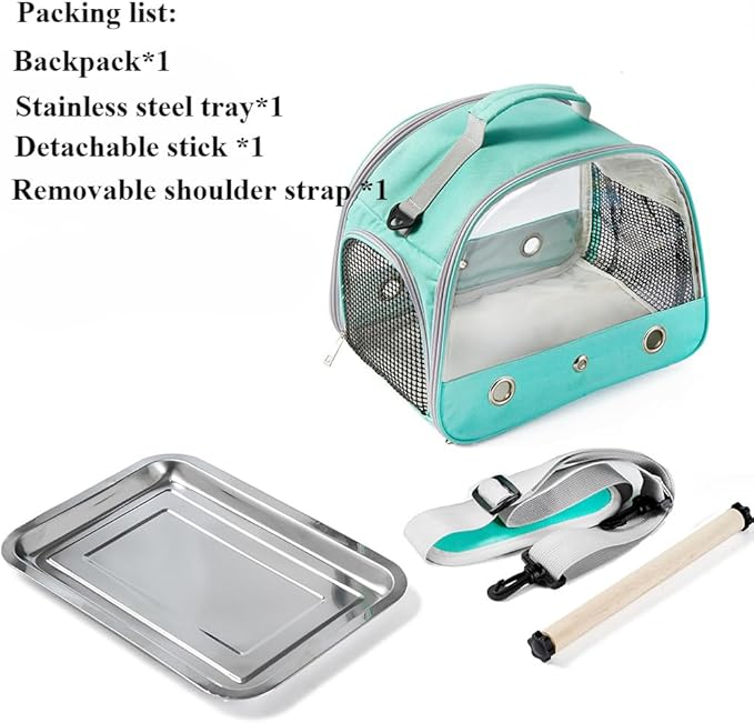 Portable Parrot Bag Bird Backpack with Perch for Birds Cage Side Window Foldable Samll Pet Travel Cage Bird Supplie J5j6 (Gray)