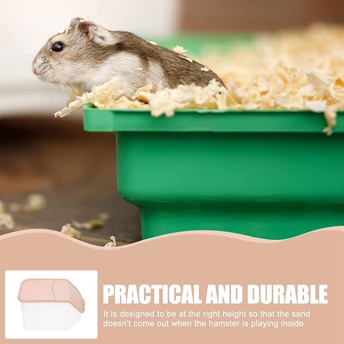 GANAZONO Delicate Bath Box for Guinea Pigs Chinchillas Sturdy Hamster Dust Bath House Reusable Small Pet Supplies Pp Pe Material Easy to Clean