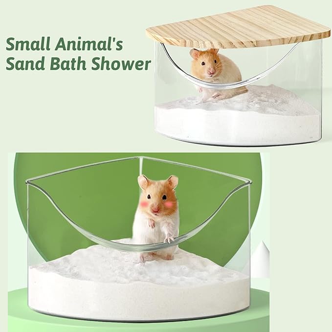 Hamiledyi Hamster Bath Sand 2 LB Dust Free Desert Sand Gerbil Powder Grooming Bath Potty Litter for Chinchillas Gerbil Syrian Mice Degu or Other Small Animals
