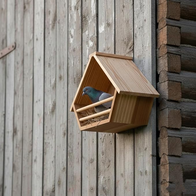2 Pack Cedar Mourning Dove Nesting Box, Oltara Wooden Dove Pigeon Bird House for Outdoors